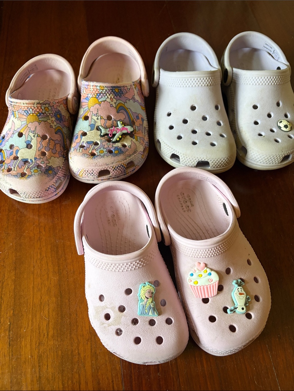 CROCS Kids Slip-On Clogs with Character Jibbitz (size 8,9,10)